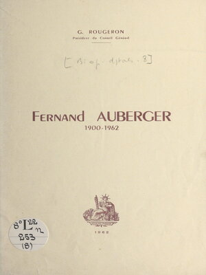 cover image of Fernand Auberger, 1900-1962